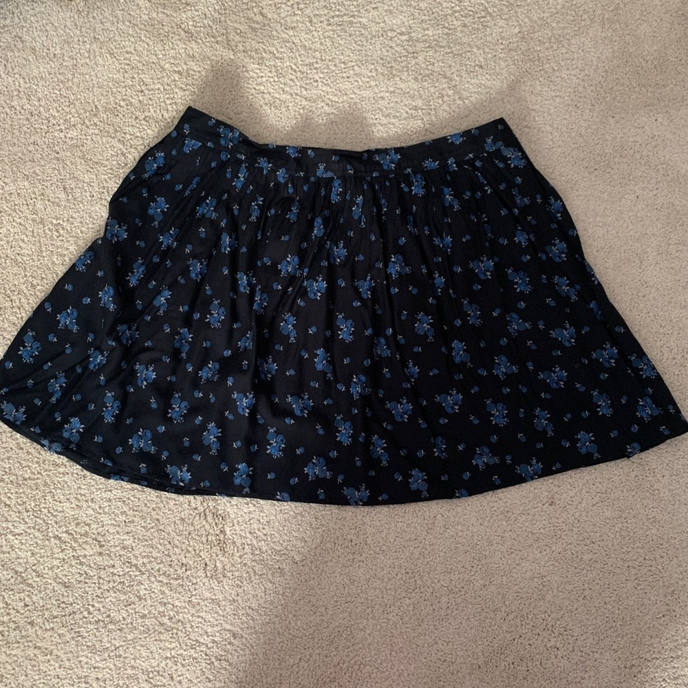 Navy floral skirt